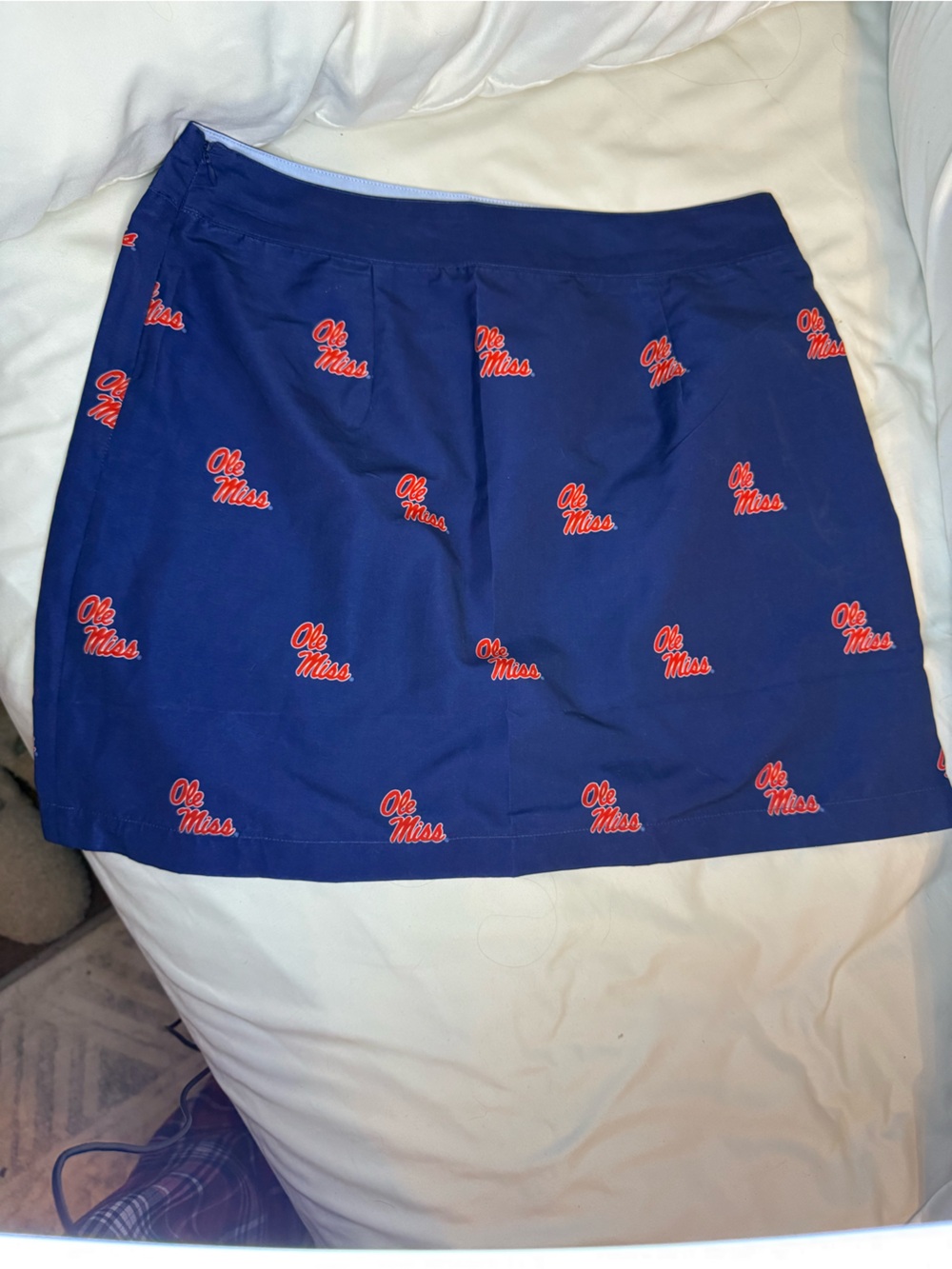 One Miss Blue skirt with Red Logo Accent